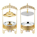 Luxury Gold Chaffing Dishes Buffet Catering Stainless Steel Food Warmer Golden Hanging Chafing Dishes Buffet Set