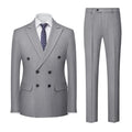Striped Double Row Two-button Business Formal Wear Professional Wedding Suit Men's Two-piece