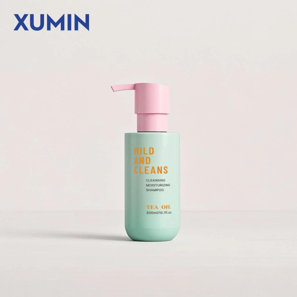 Custom Elegant Cylinder Plastic PET Shampoo and Conditioner Bottles Wholesale White Transparent Shower Gel Packaging Bottles
