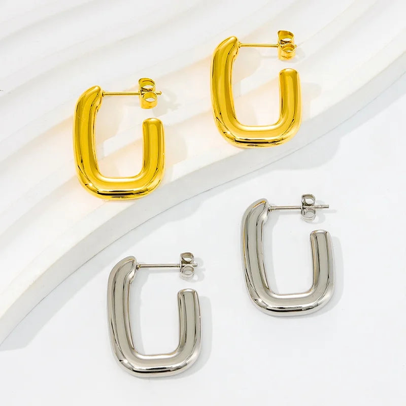 MICCI Chunky Gold Party Gift Gold Jewelry Fashion Non Tarnish Stainless Steel Hoop Earrings for Women