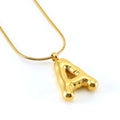 Custom Snake Chain Stainless Steel 18K Gold Plated Initial Bubble  A-z Letter Pendant Letter Necklace