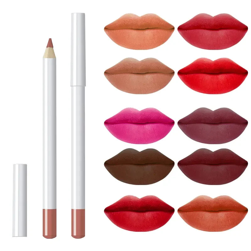 Private Label High Pigment 22 Color Matte Lip Liner Pen Vegan Cruelty Free Long Lasting Waterproof Lipliner Pencil