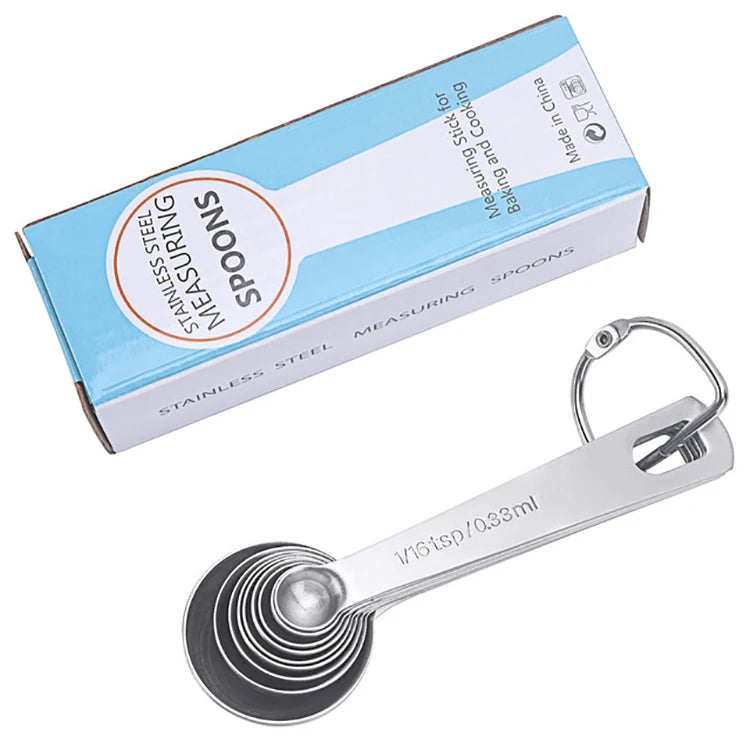 Top Seller Measuring Spoon Hot Selling Stainless Steel Round Baking Scale Measuring Seasoning Cooking Spoon Set