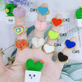RA1128 NEW 18k Gold Plated Neon Colorful Enamel Rainbow Multi Colored Love Heart Rings