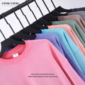 Heavyweight 430g Terry 100% Cotton Vintage Oversized Crewneck Sweatshirt Men Long Sleeve Solid Color Acid Wash Pullover Top