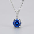 QX Support Artwork & Samples Minimalist Zircon Stone 925 Sterling Silver Fine Jewelry Blue Birthstone Women Pendant Necklaces