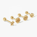 LOZRUNVE 925 Sterling Silver Ball Back Minimalist Mini Flower Ear Piercing Earring Set Jewelry