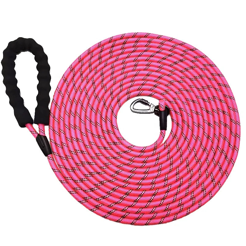 Factory Custom 16FT 32FT 49FT Nylon Long Dog Leash Reflective Waterproof Long Leash for Dog Training