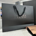 Custom Silver Foil Logo Luxury Black and Brown Kraft Paper Bag for Gift Packaging of Clothing Food with Carton Picking Service