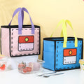 Latest Cute Insulated Thermal Cooler Bag for Office Work Picnic Reusable Portable Lunch Box for Men and Kids 2D Carton Lunch Bag