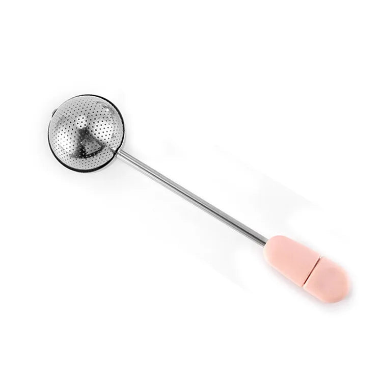 Stocked Long-Handled Twisting Infuser Ball Gold Stainless Steel Tea Strainer Set With Utensils Mesh Infuser Utensils