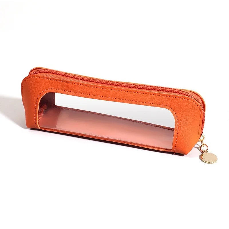 Luxury Pencil Pouch Leather PVC Pencil Case High-end Pencil Pen Case