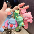 Cartoon Elephant Tiger Doll Keychain Kawaii Animal Doll Keyring Car Pendant Cute Little Dinosaur Key Chain