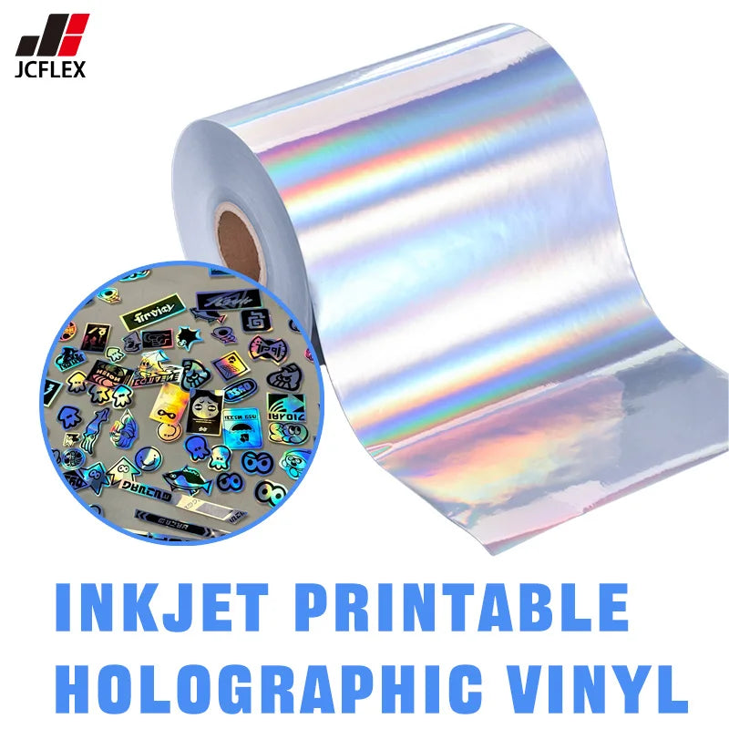 A4 Self-Adhesive Glossy PET Holographic Sticker Paper Waterproof Inkjet Laser Printer Compatible Vinyl Sheet UV Resistant