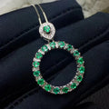 Jolly Brand for Certified 925 Silver Multi-Color Boho Summer Beach Choker Emerald Stone Necklace Brilliant Cut Gold Plating