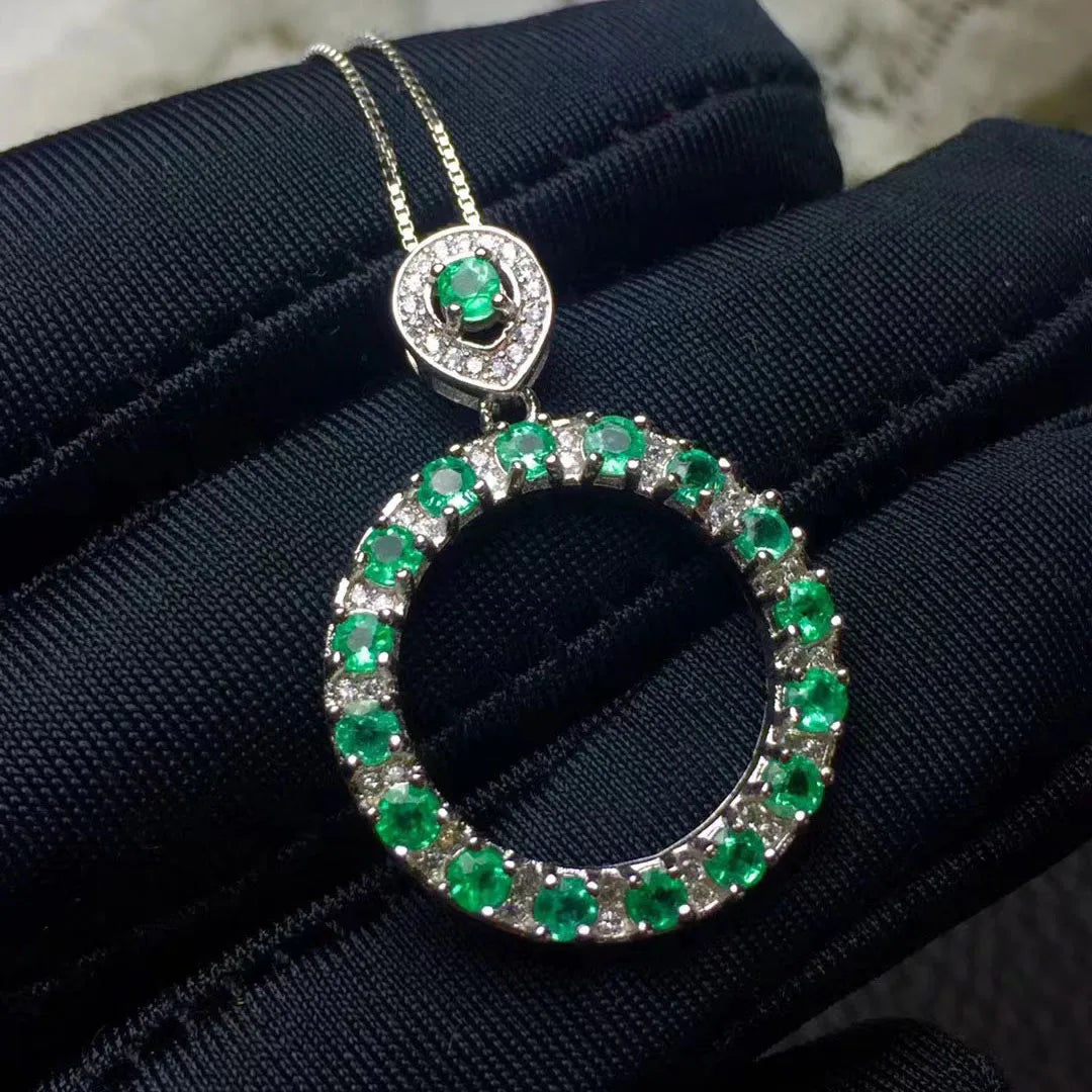 Jolly Brand for Certified 925 Silver Multi-Color Boho Summer Beach Choker Emerald Stone Necklace Brilliant Cut Gold Plating