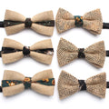 New Fashion Cotton and Hemp Bow Tie Unisex Personalized Bowtie for Parties Wholesale