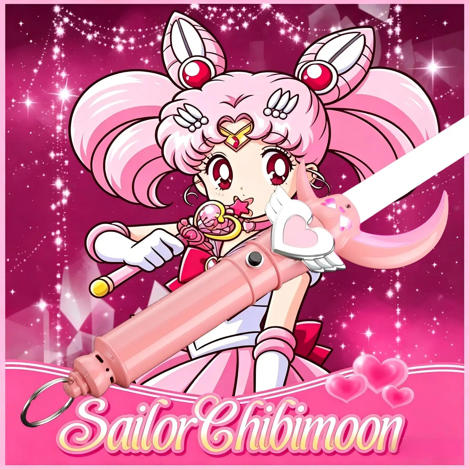High Quality Pretty Guardian Sailor Moon Lighting Glow Stick for Girl Aluminium Hilt with LED Fidelity Sound Lightsaber Sword