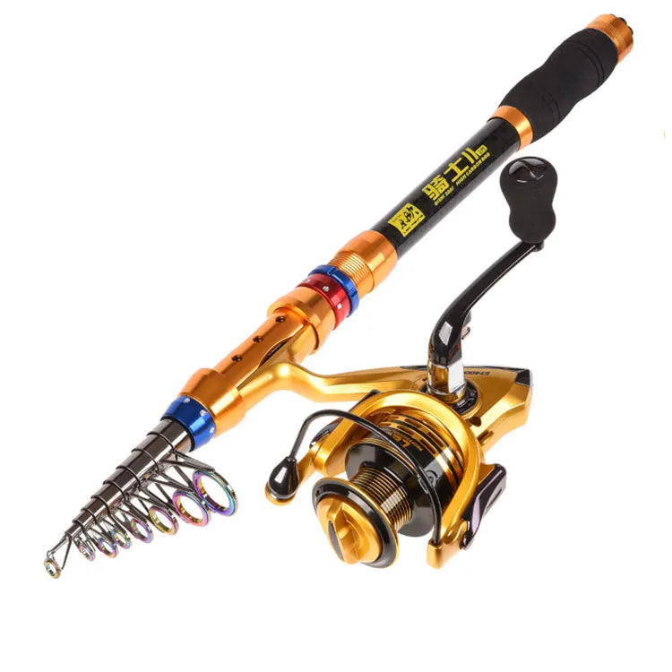 WEIHE 1.8-3.6m Fishing Rod and Reel 4000 Series Portable Travel Spinning Fishing Rod Pesca Wheel Combo