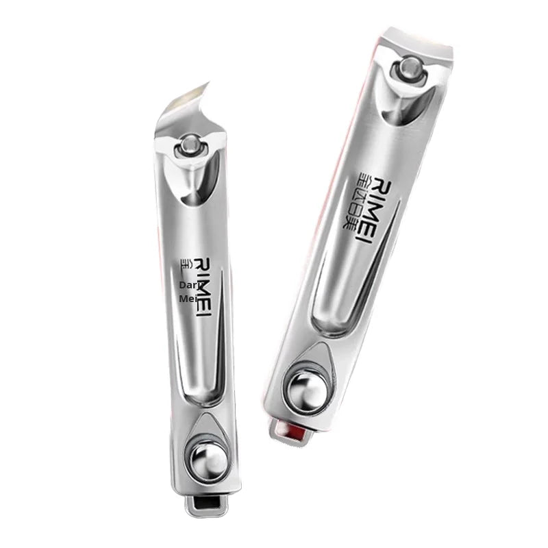 2PCS Powerful Heavy-Duty High Carbon Steel Adult Nail Clippers Set Pedicure Clippers with Slant Edge Metal Material