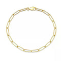 Wholesale Custom Stainless Steel Flat Rectangle Geometric Chain 14K 18K Gold Plated Paper Clip Paperclip Link Chain Bracelet
