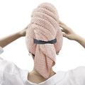 Soft Large Personalized Microfiber High Absorbent Plaid Checkered Spa Salon Hair Wrap Turban Towel for Women