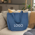Custom Logo Brand Cotton Tote Bag Black and Natural White with Recycled Canvas Shoulder Bags for Shopping and Packaging