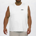 Fitness T Shirt US Oversize Custom Logo 100% Polyester Sportswear Gym Plus Size Sleeveless Men Training Wear Sport T Shirt
