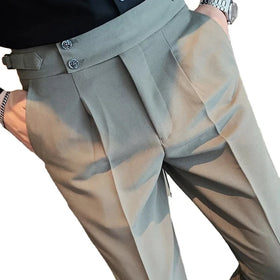 Men's Autumn Casual Straight Fit Lightweight Woven Waterproof Windproof Breathable 100% Polyester Washed Finish Zipper Fly Pants