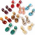 2025 Vintage Jewelry Temperament Women's Earrings Colorful Amber Chain Creative Pig Nose Coffee Bean Acrylic Earrings Gift