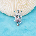 C030102 Sterling Silver Freshwater Pearl Cage Pendant Necklace Jewelry Locket for Pearl Party