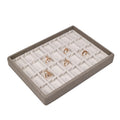 Hot Sale Jewelry Display Stand PU Leather Rings Display Tray Low MOQ Luxury Wholesale Hand Make Gray Cases