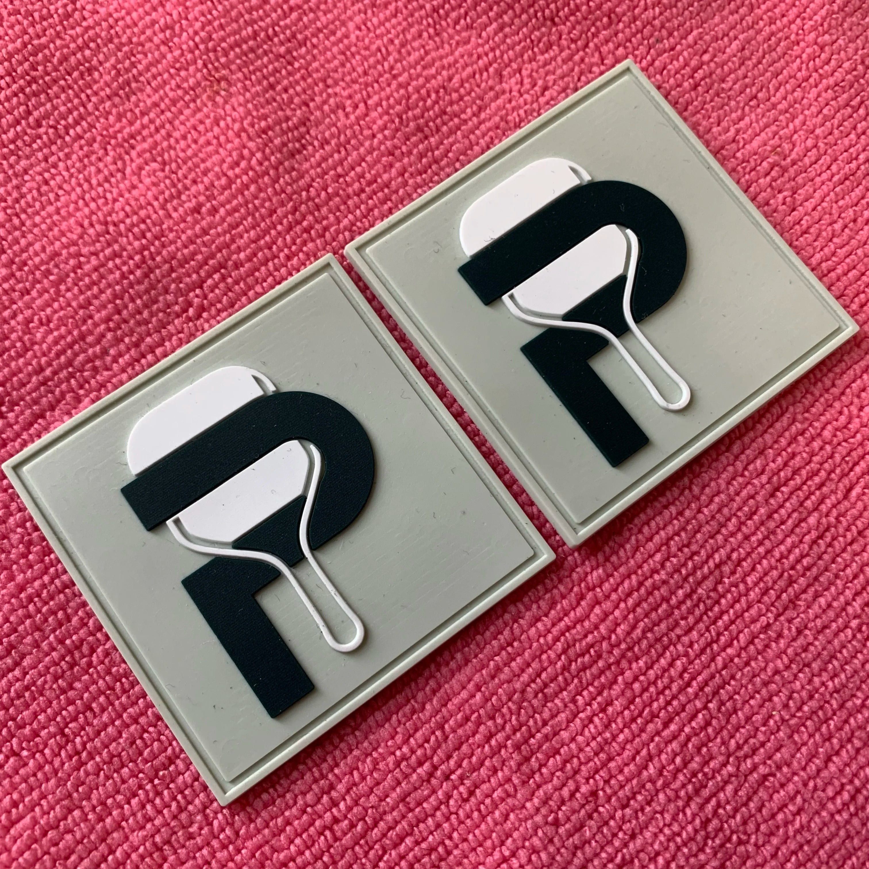 Square Shape Embossed Letters 3D PVC Rubber BadgeLuxury Brand Soft Rubber Silicone Rubber Patch for Horse Clothing