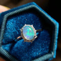 Factory Wholesale Religious 925 Sterling Silver 6mm*8mm Oval Cut Natural Opal Classic Wedding & Party Rings for Ladies