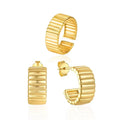 New Earrings Wrinkled Arc Surface 925 Sterling Silver Chunky c Shape Stud Earrings for Women