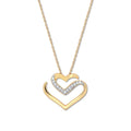 Wholesale Fine Jewelry 925 Silver Valentine's Day Loves Unique Design Double Heart Hollow Out Zircon Pendant Necklaces for Women