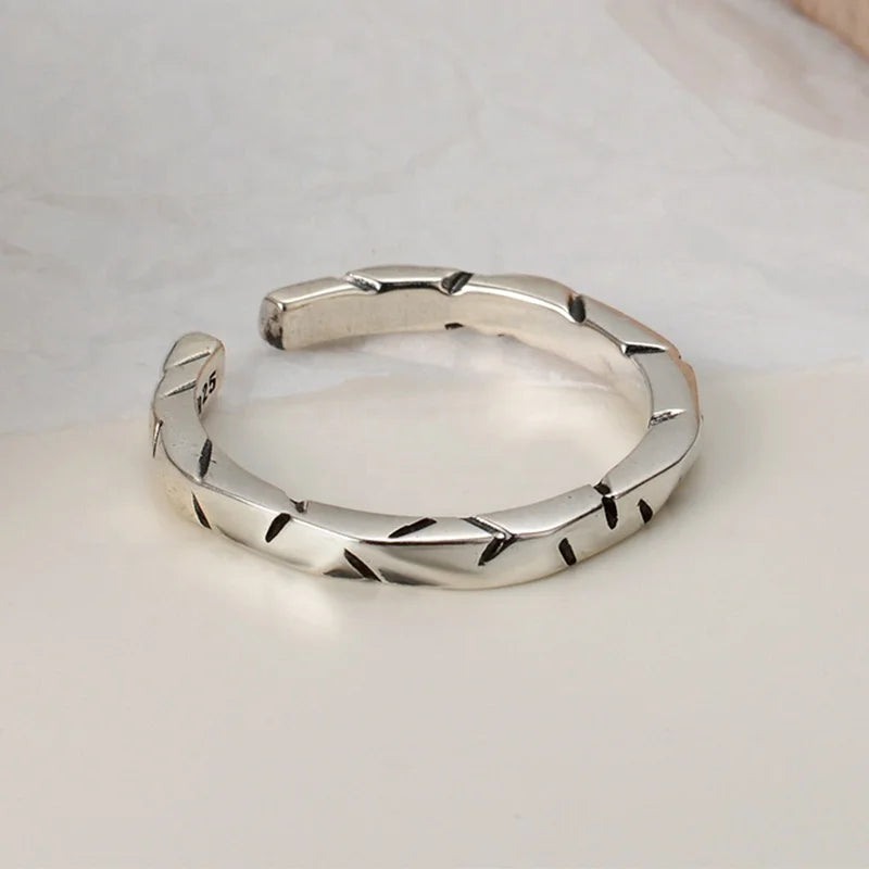ICEBELA Jewelry Manufacturer New Arrival Vintage Color S925 Sterling Silver Niche Irregular Crack Finger Rings Women