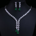 Tiktok Wedding Jewelry Sparkling Bridal Diamond Necklace Earrings Set Beautiful Zircon Jewelry Set for Women Girls