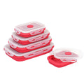 New Design 4pcs Collapsible Heatable Eco-Friendly Storage Set Microwaveable Portable Silicone Bento Lunch Box
