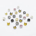 DIY 7mm Glass Rivets 4 Claw Copper Rhinestone Studs Acrylic Rivets for Leather Bags Jacket