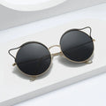 Unique Design cat Ear Round Frame Ladies Sunglasses Colorful Metal Eyeglasses