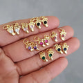 CZ8232 Dainty Jewelry Supplies Tiny Mini Gold Plated CZ Micro Pave Babay Foot Footprint CharmSmall Cubic Zirconia Feet Charms