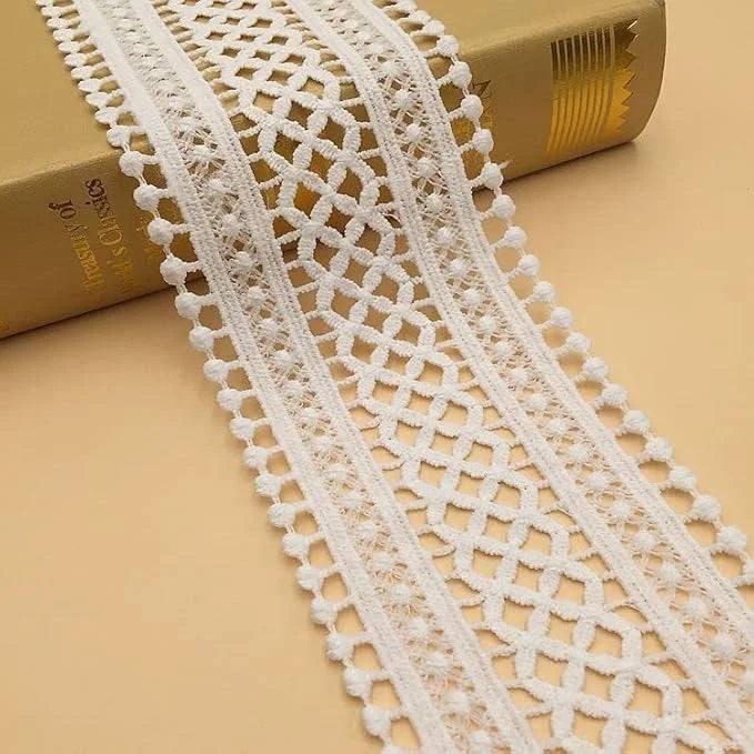 Milk Silk Water Soluble Lace Trim Crochet Sewing Lace Openwork Embroidery Lacefor Wedding Clothes or DIY Craft Decoration