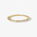 LOZRUNVE Shinning Jewellery 925 Silver New Dainty Baguette Half Eternity Stackable Ring