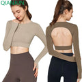 2025 New Women's Long Sleeve Crop Top Quick Dry Gym Workout Training Fitness Workout Outdoor Running Yoga Top