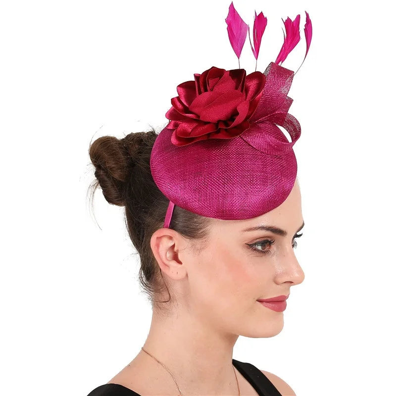 Bridal Gauze Flower Headdress Fashion High End Aristocratic Western Dinner Ball Party Hat Headband Ladies Hats and Fascinators