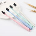 New Selling Colorful Handle Plastic Toothbrush Biodegradable Wheat Straw Extra Soft Bristles Toothbrush