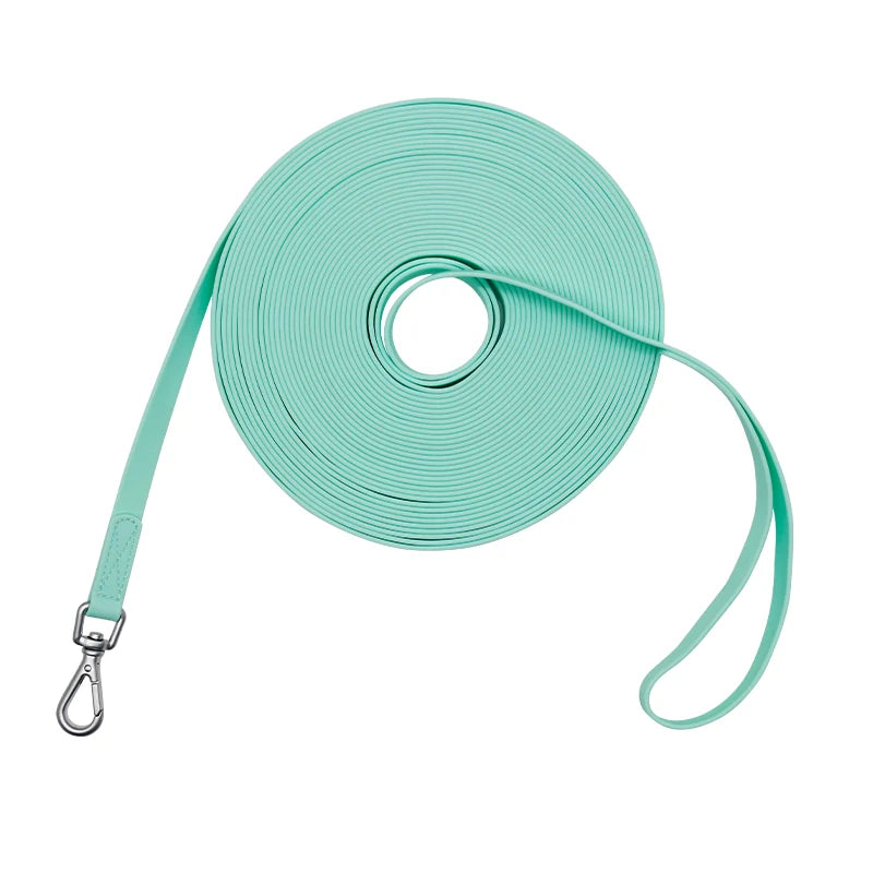 Eco-Friendly PVC Waterproof Pet Leash 5M/10M/15M/30M Long Nylon Dog Collar Reflective Solid Pattern Heavy Duty Strong for Large