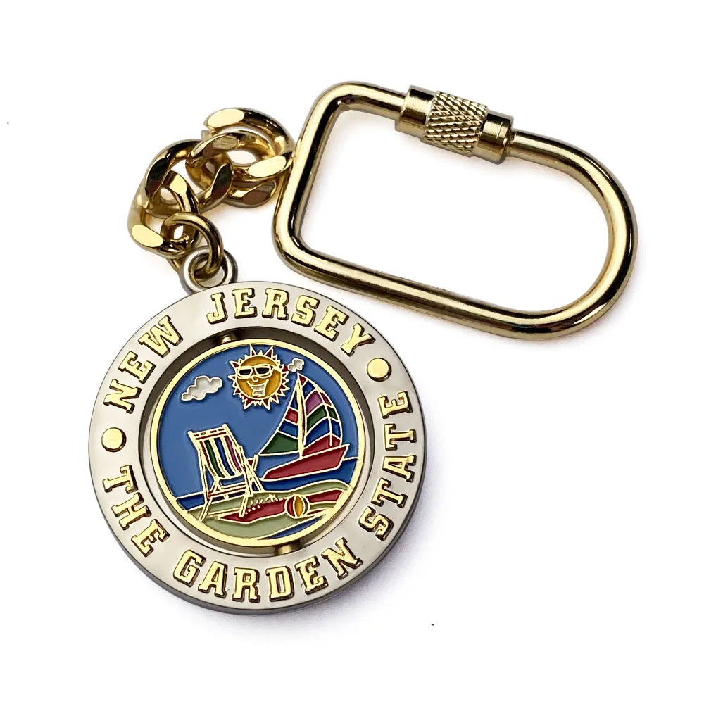 China Supplier 3d Antique Custom Keyrings Metal Keychains Design Souvenir Tourist Gifts Metal Rotating Enamel Key Chains