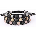 Luxury Men Jewelry Bracelet CZ Micro Pave Ball Cord Braided Handmade Bead Macrame Friendship Custom Bracelet Male Zircon Brass